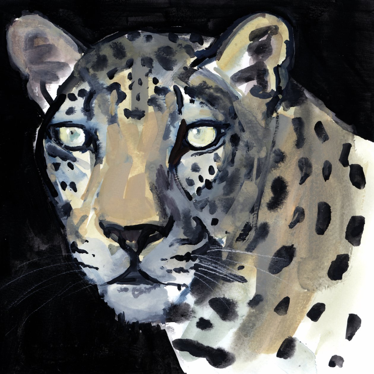 Natt, 2015, (akvarell på papper) av Mark Adlington
