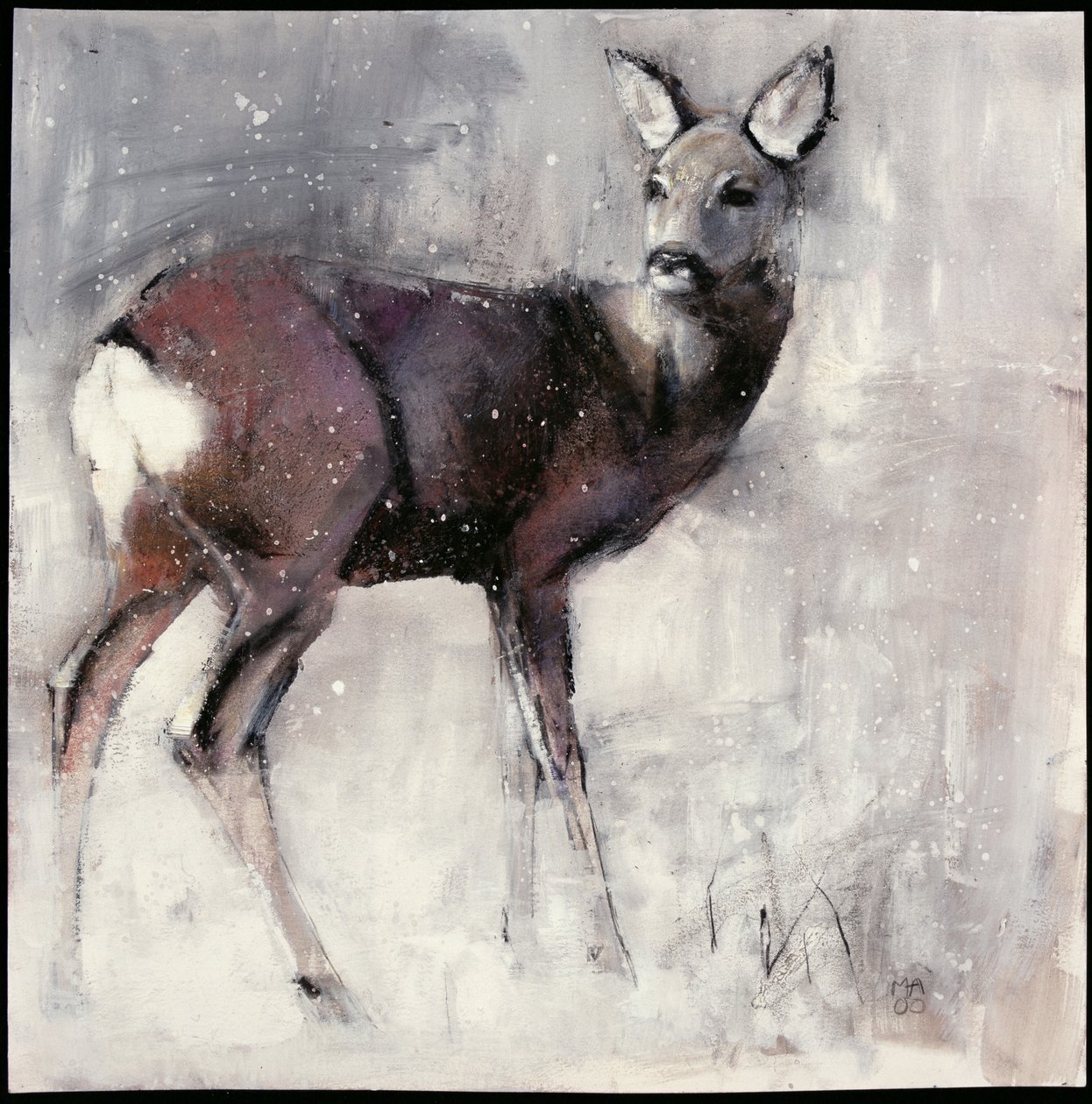 Roe Doe, 2000 (blandmedia på papper) av Mark Adlington