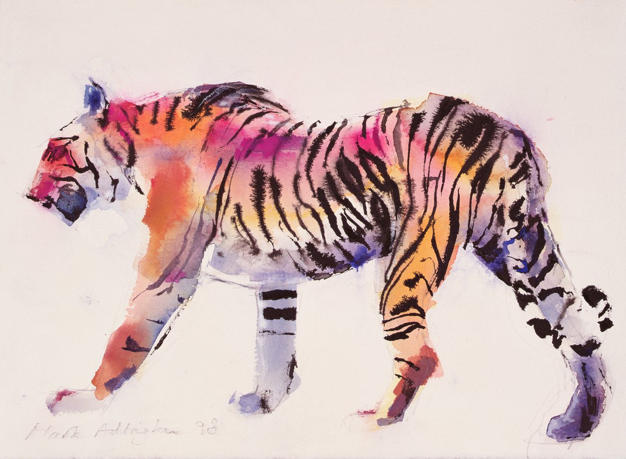 Stripey (bläck och wc på papper) av Mark Adlington