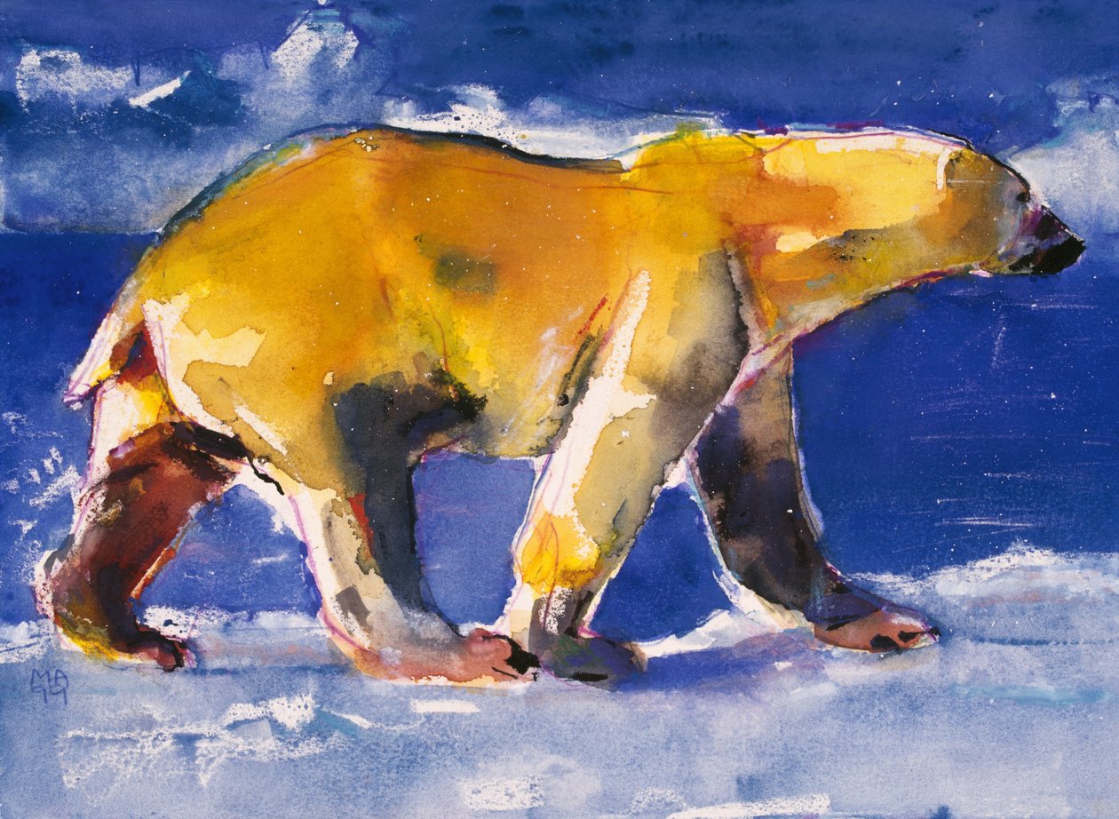 Yellow Bear, 1999 (blandmaterial på papper) av Mark Adlington
