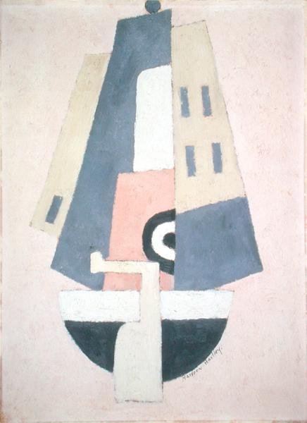 Båt - svart och vitt skrov (se 165362) av Marsden Hartley