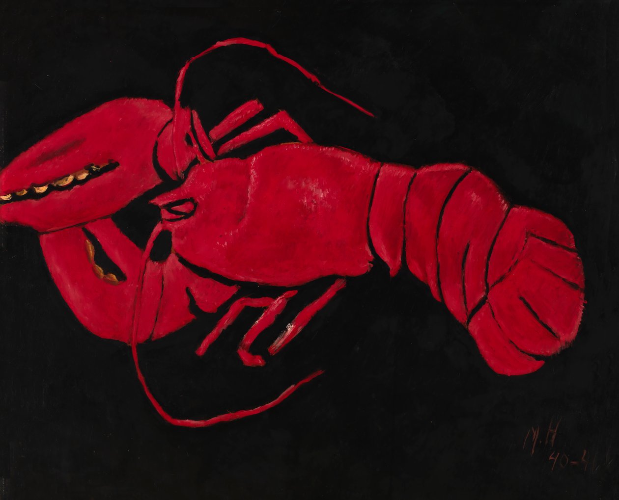 Hummer på svart bakgrund, 1940-1941. av Marsden Hartley