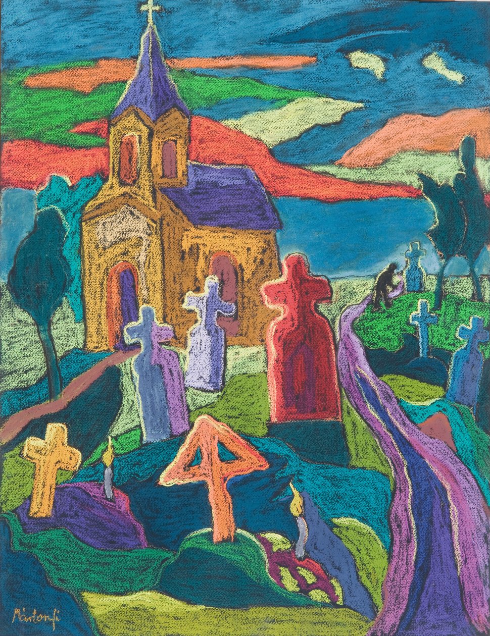 Day of the Dead, 2006 (pastell på papper) av Marta Martonfi Benke