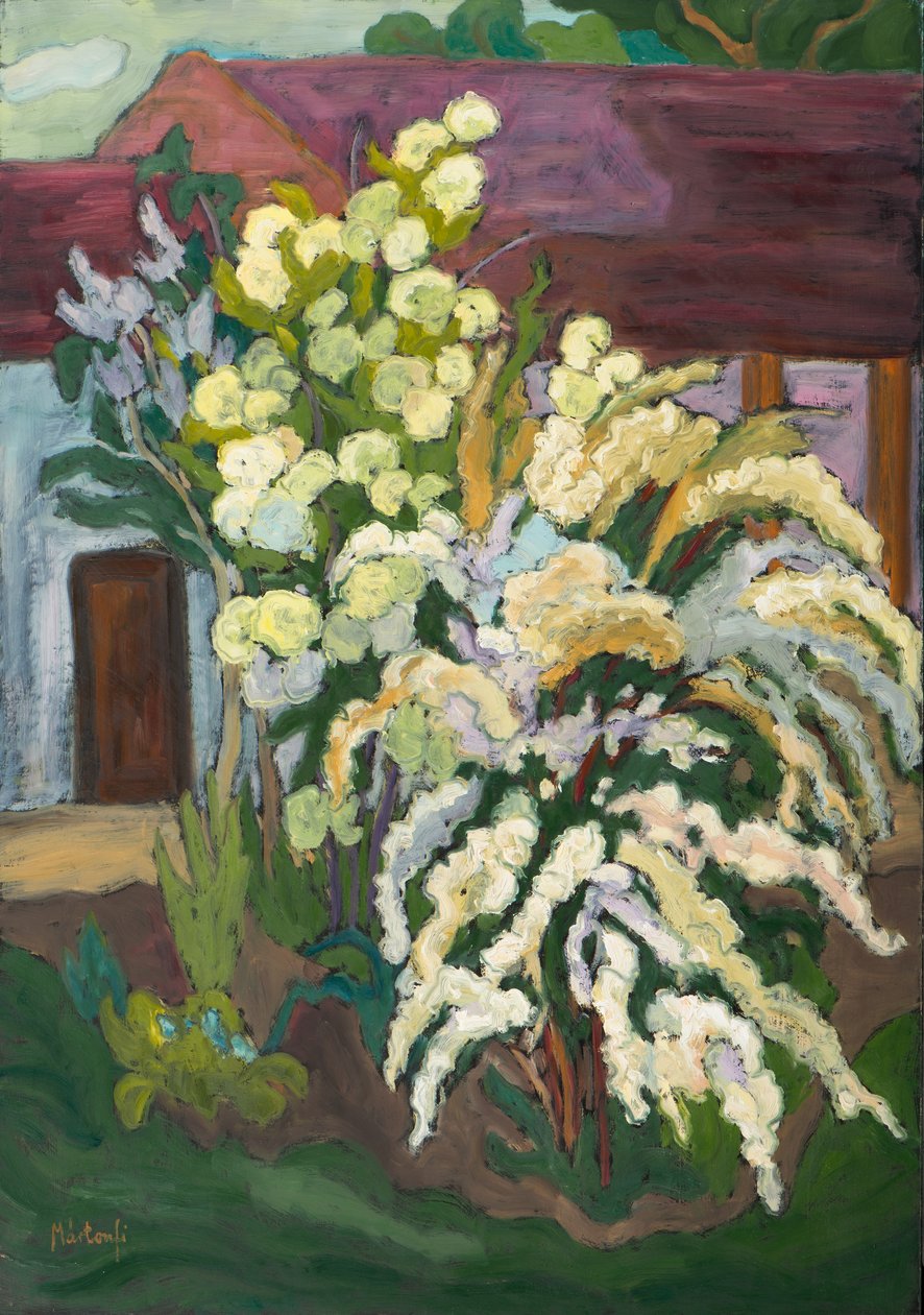 Shrubbery in Bloom (2011) olja ombord av Marta Martonfi Benke
