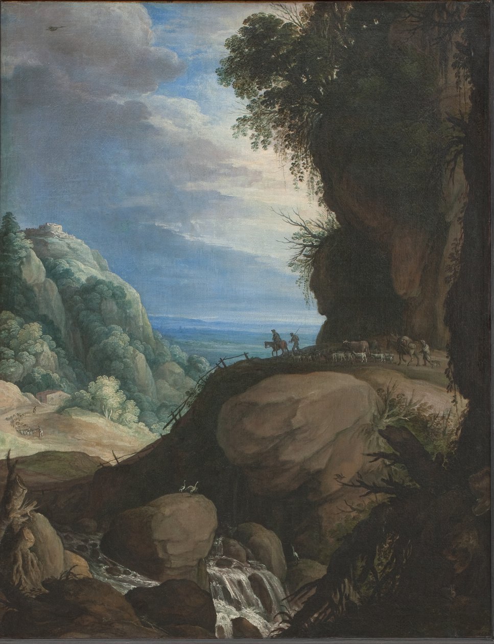 Italienskt bergslandskap med herdar av Marten Ryckaert