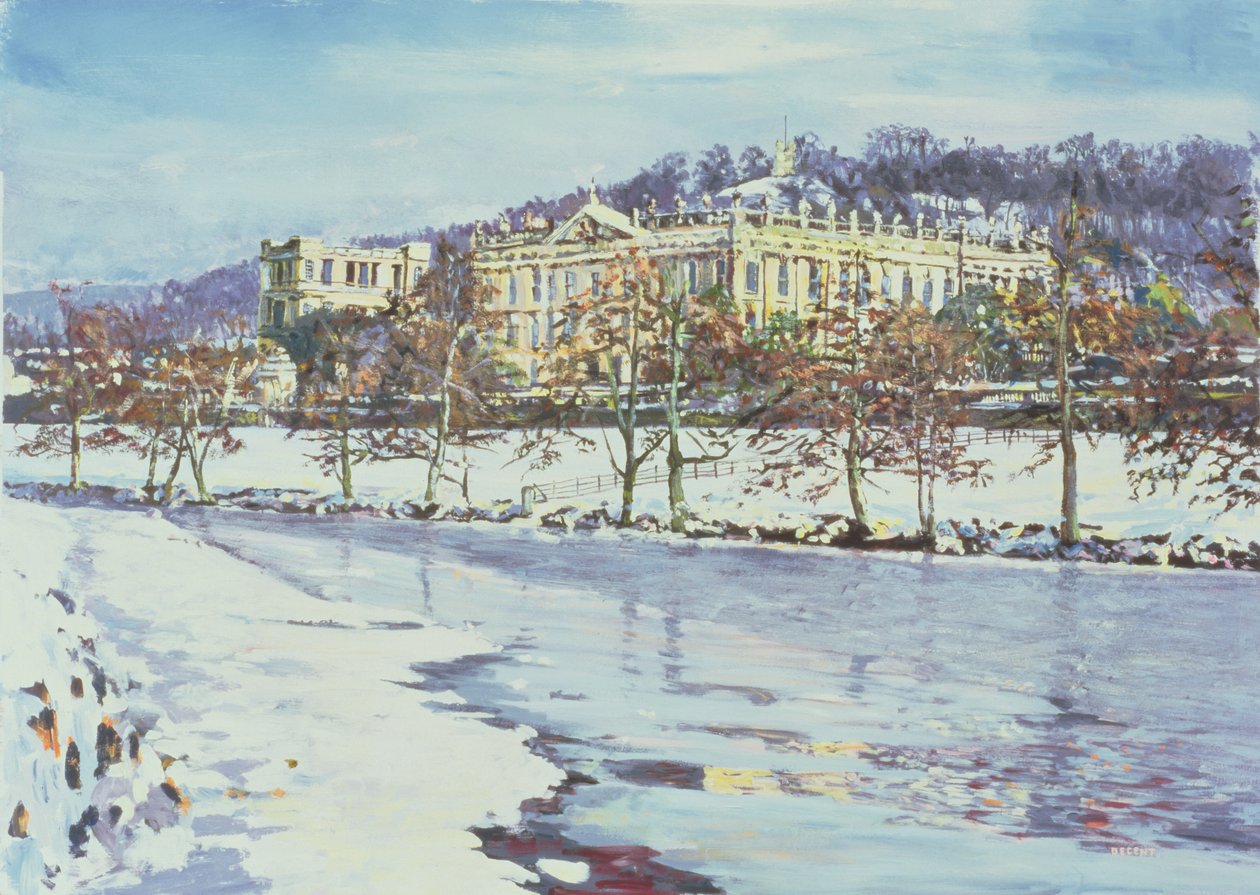 Chatsworth - Midvinter, 1996 (gouache) av Martin Decent