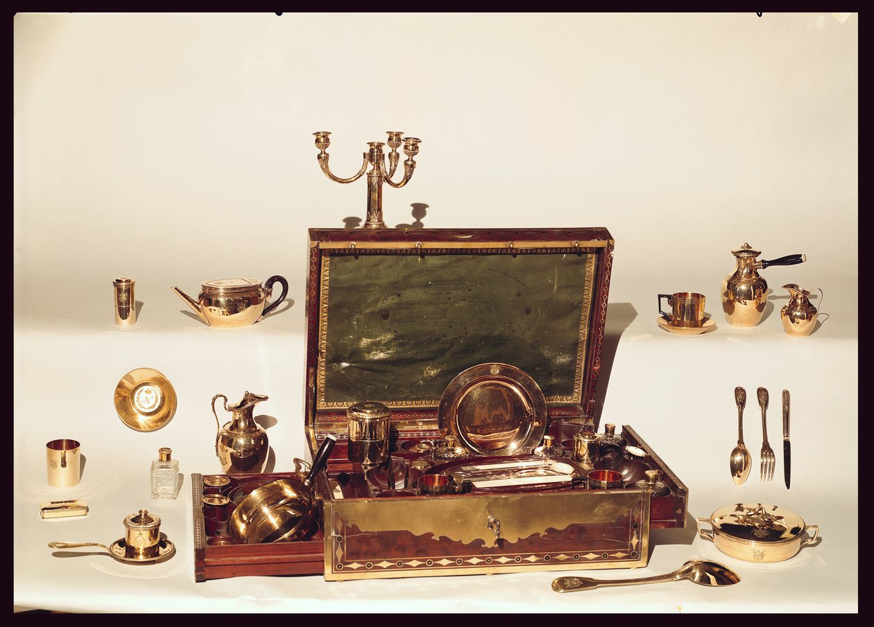 Necessaire tillhörande Napoleon I (1769-1821) (trä med guldinlägg) av Martin Guillaume Biennais