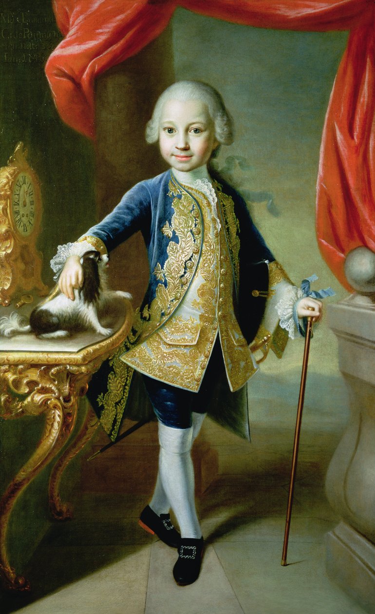 Porträtt av en pojke med husdjursspaniel, 1700-tal av Martin II Mytens or Meytens