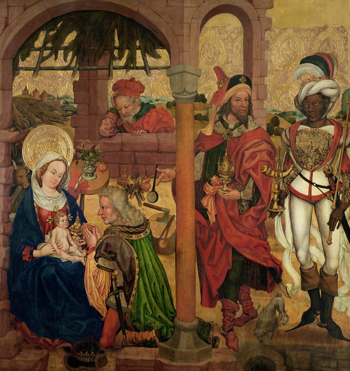 Tillbedjan av Magi, c.1475 av Martin Schongauer