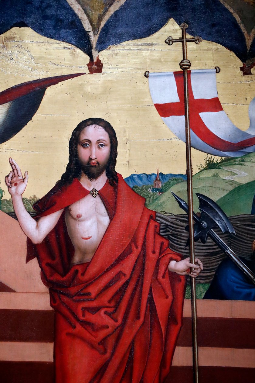 Jesu uppståndelse (olja på träpanel) av Martin Schongauer