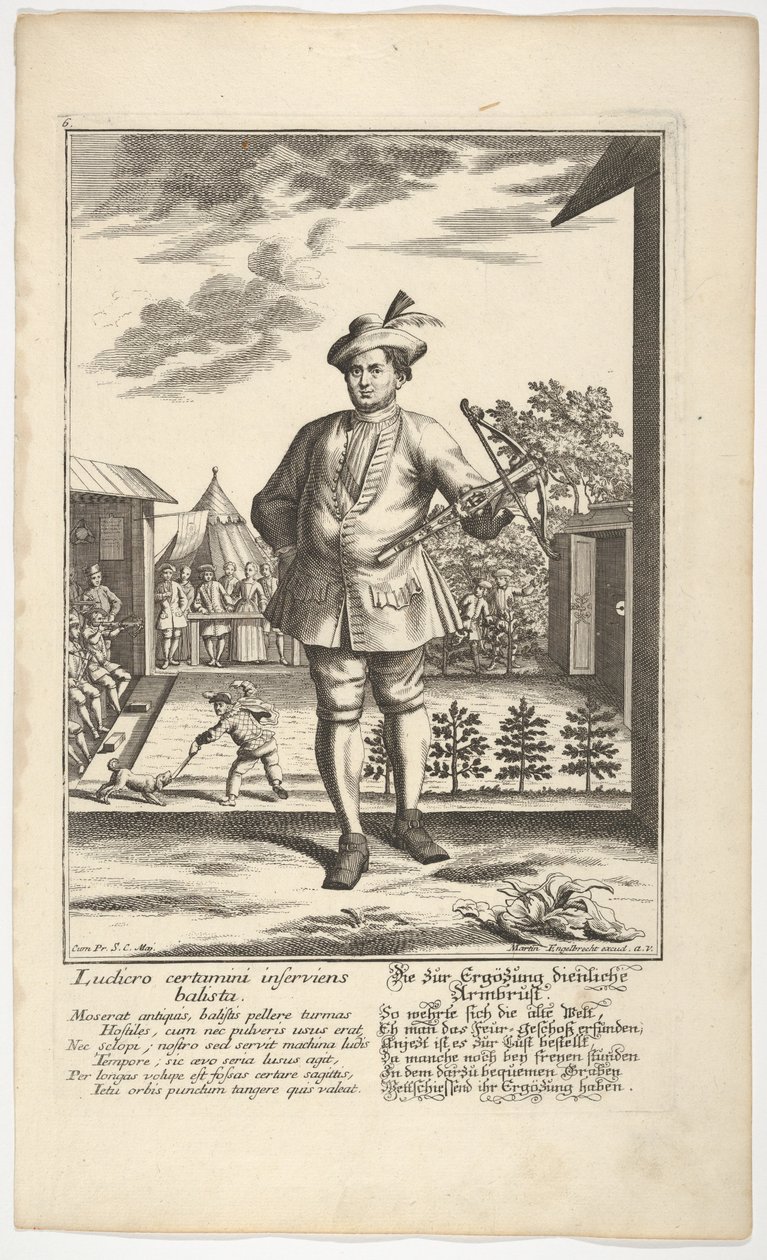 Man som håller ett armborst. av Martin Engelbrecht