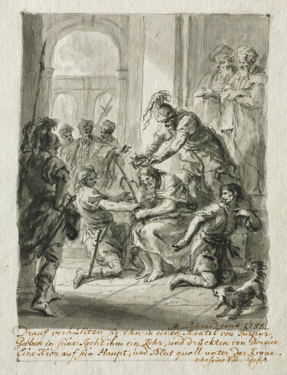 Kristus krönt med törnar, 1788. av Martin Johann Schmidt