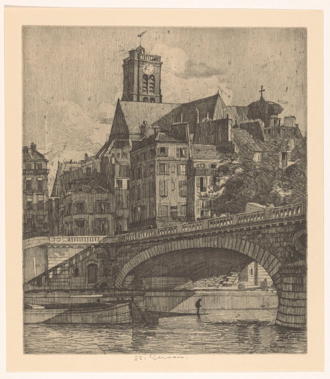 Utsikt över Saint-Gervais i Paris av Martin Monnickendam