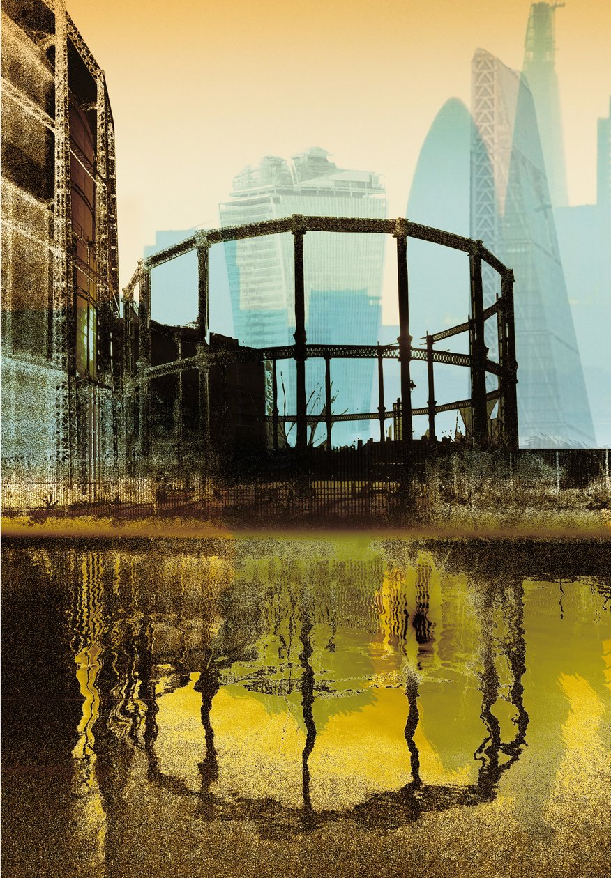 Broadway Gas Tower, 2013 (screentryck) av Martin Mossop