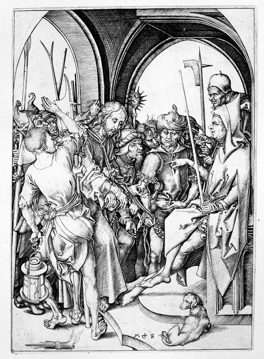 Kristus före Annas (gravyr) av Martin Schongauer
