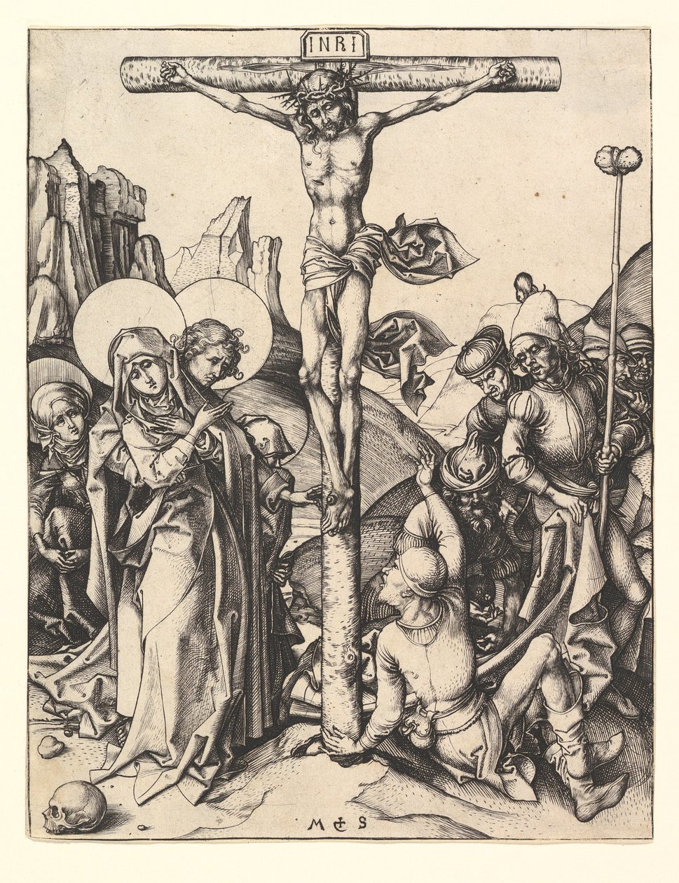 Korsfästelse, ca. 1435-1491. av Martin Schongauer
