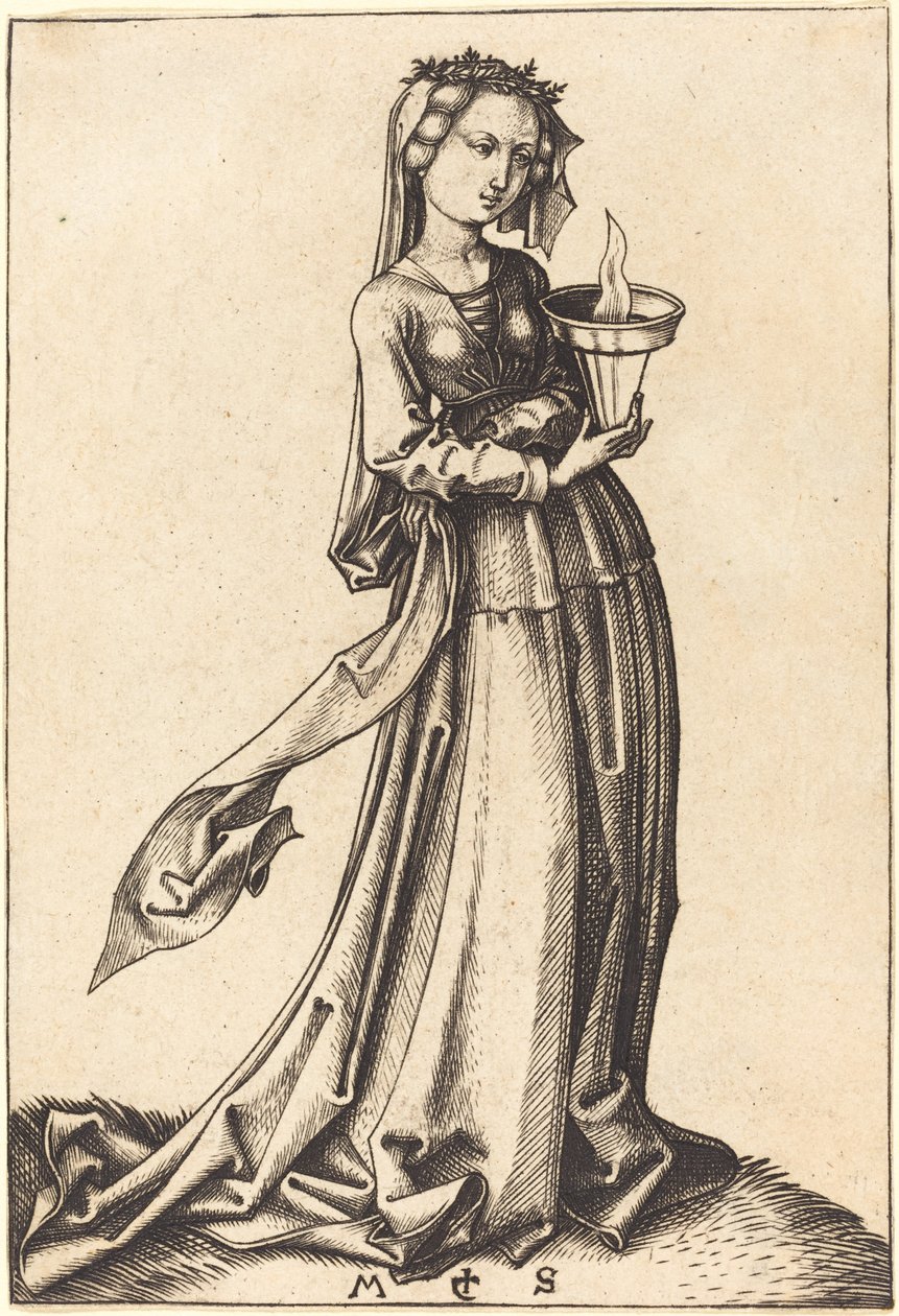 Fjärde Wise Virgin av Martin Schongauer