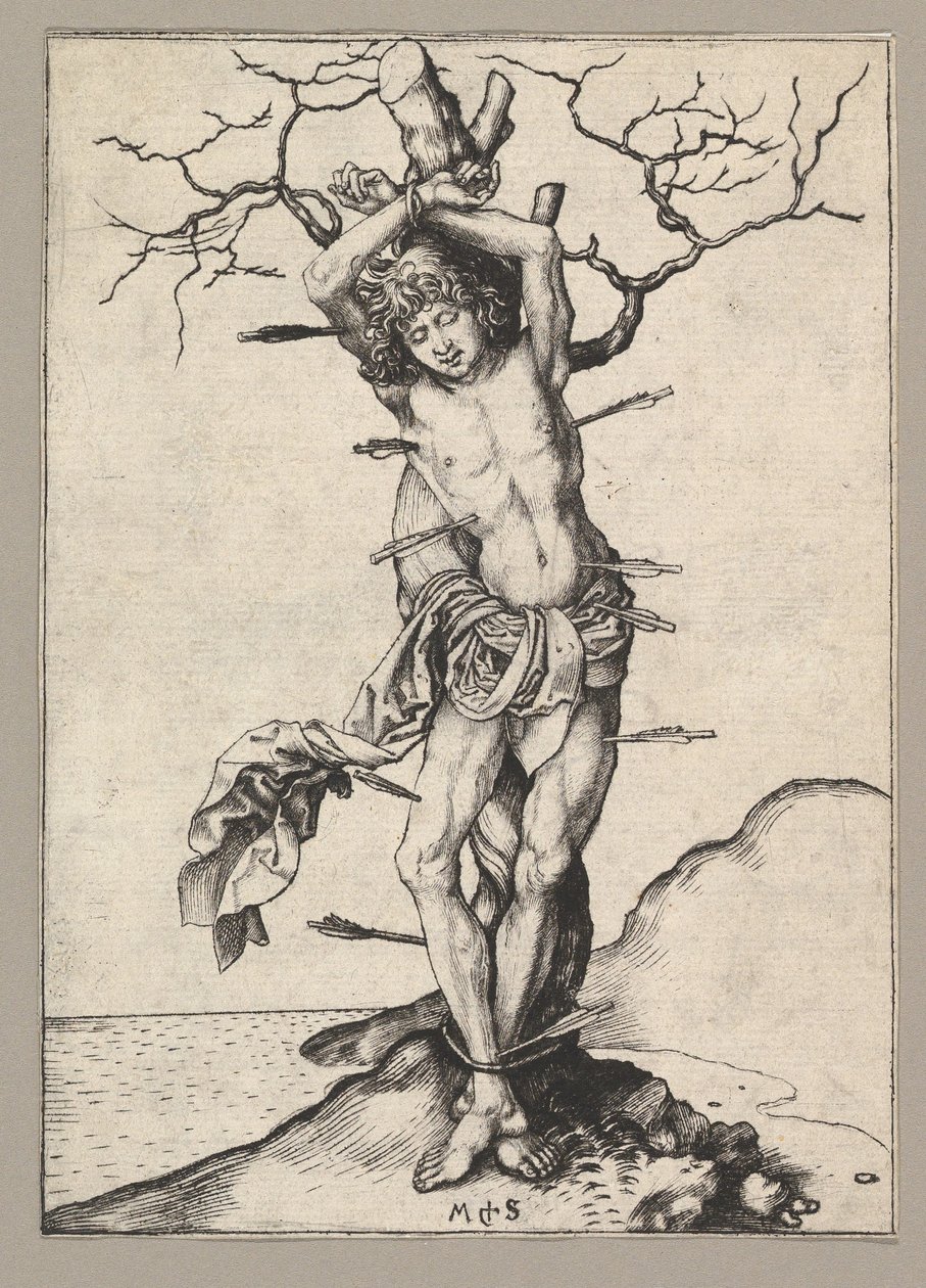 Saint Sebastian, ca. 1435-1491. av Martin Schongauer