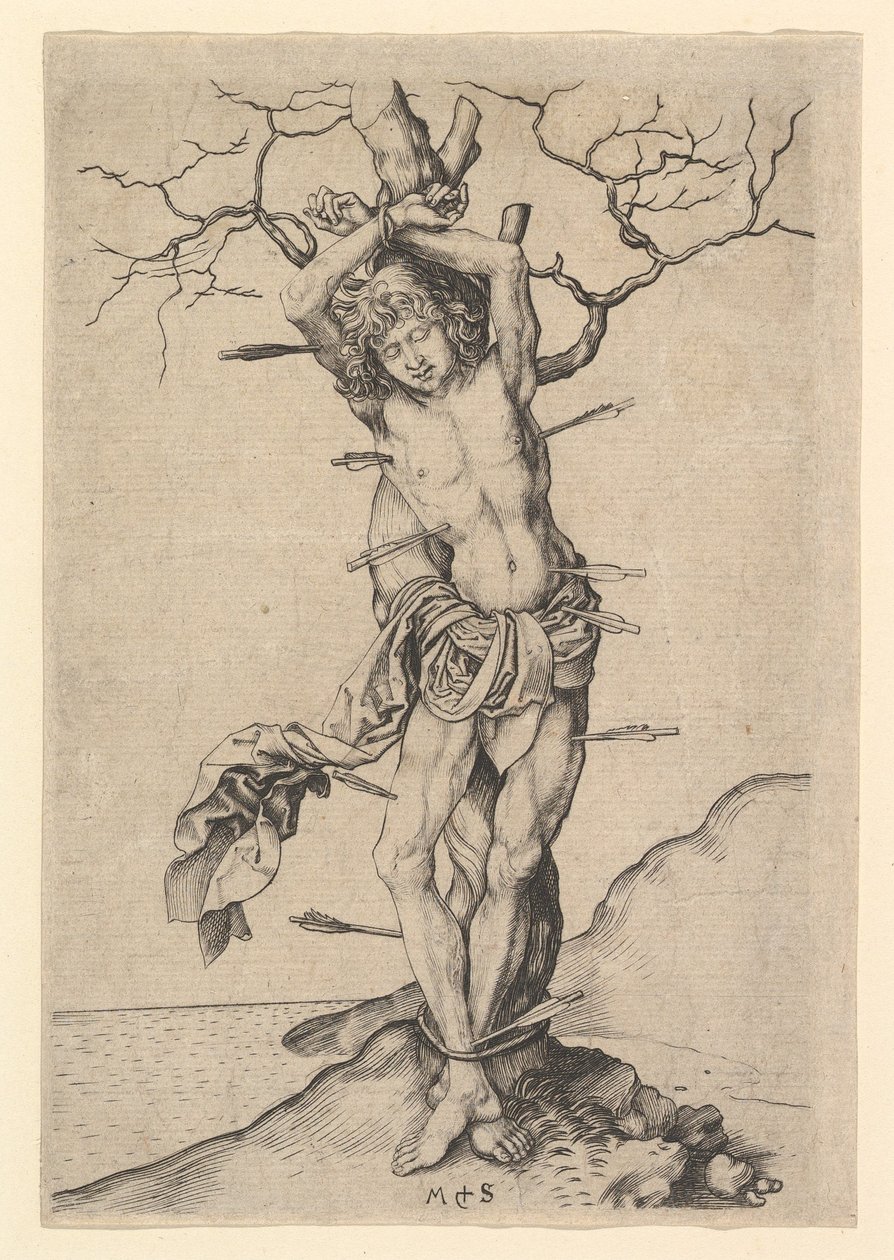 Saint Sebastian, ca. 1435-1491. av Martin Schongauer