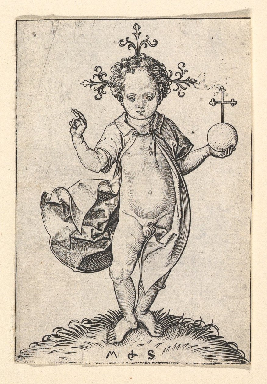 Kristusbarnet med en klot, 1469-1482. av Martin Schongauer