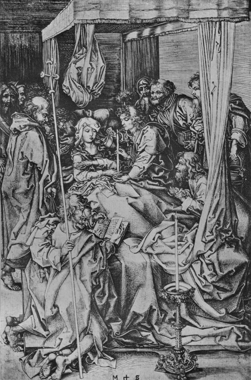 Jungfruns död, c1475 av Martin Schongauer