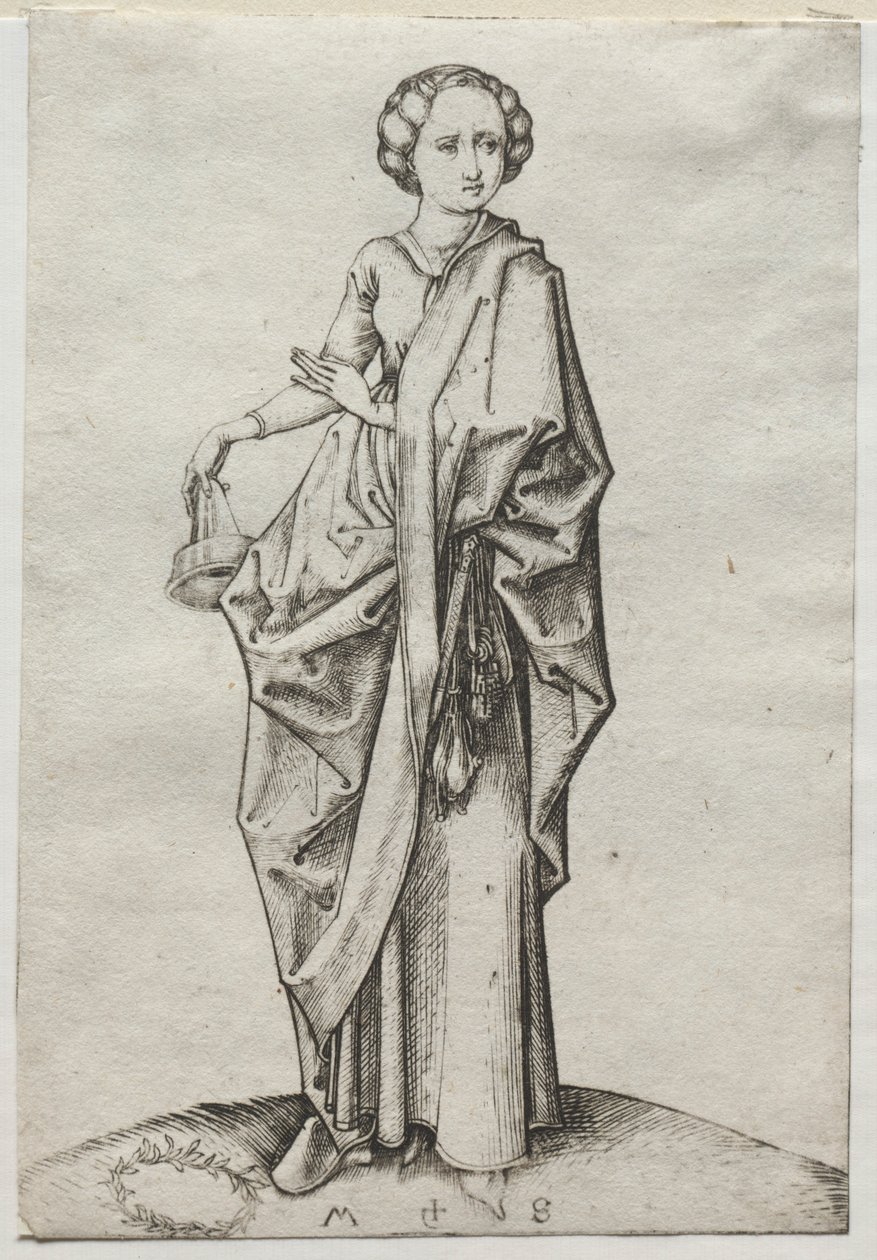 Den fjärde av de dåraktiga jungfrurna. av Martin Schongauer