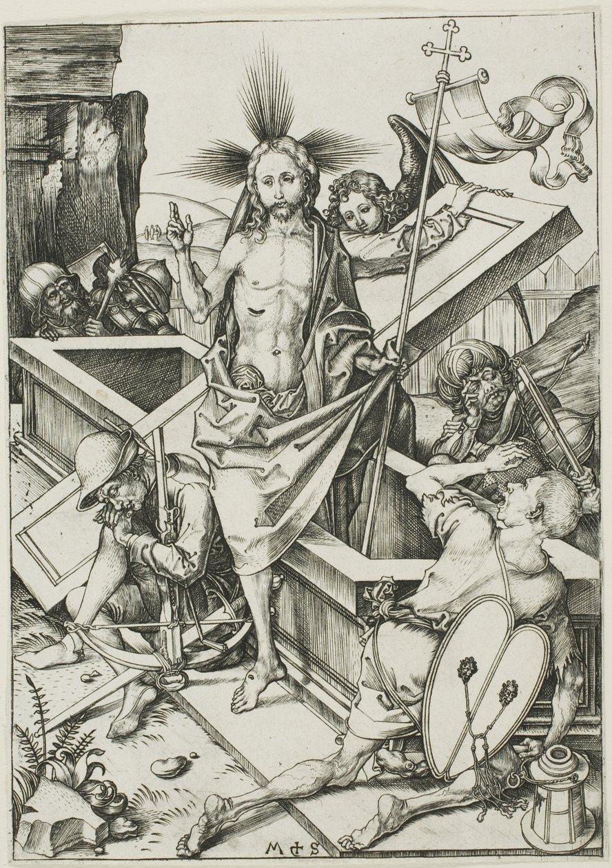 Uppståndelsen, från The Passion av Martin Schongauer