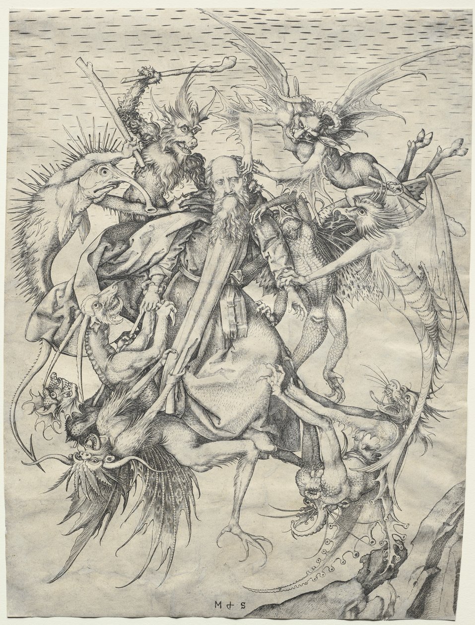 Frestelsen av Sankt Antonius av Martin Schongauer