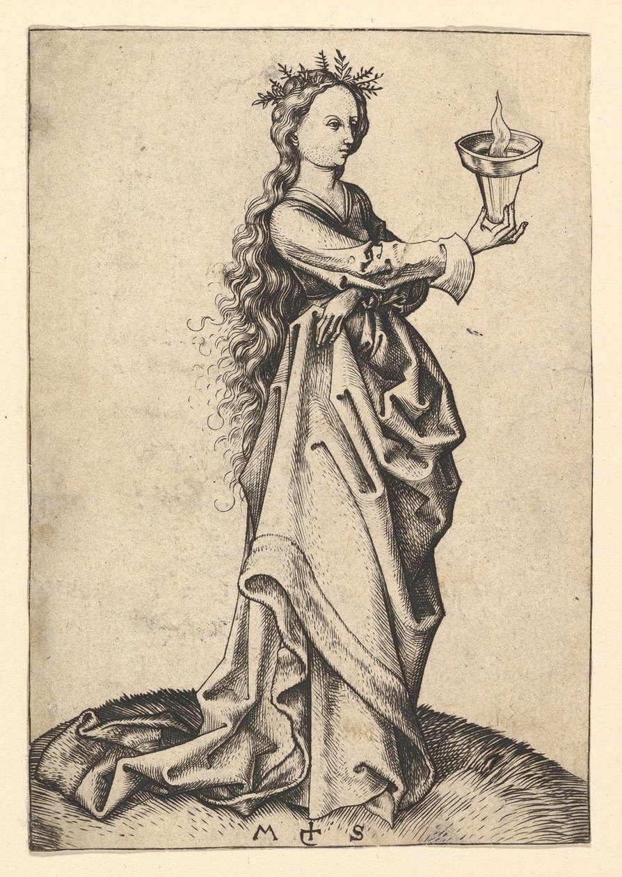 Den tredje vise jungfrun, ca. 1435-1491. av Martin Schongauer