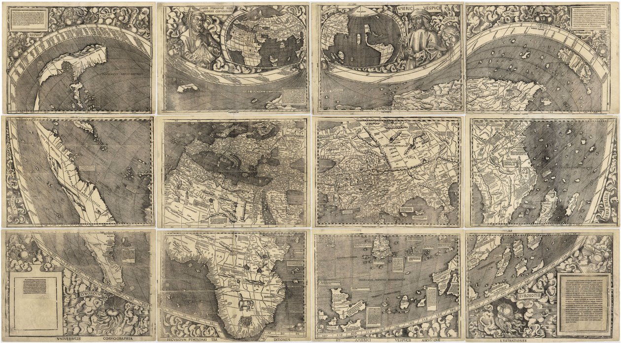 Världskarta Universalis Cosmographia, 1507 av Martin Waldseemuller