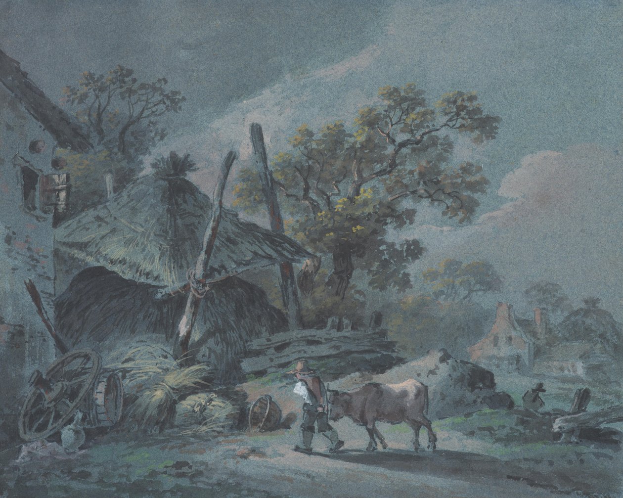 Gård med höloft av Martin von Molitor