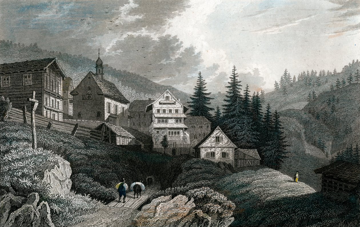 Kyrkan Maria Schnee, Rigi, Schweiz, 1850. av Martini