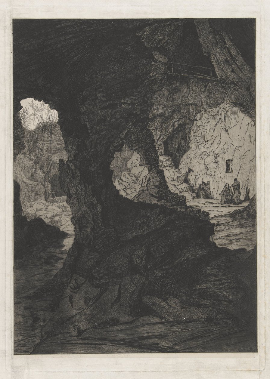 Utsikt över en grotta av Martinus Antonius Kuytenbrouwer jr.