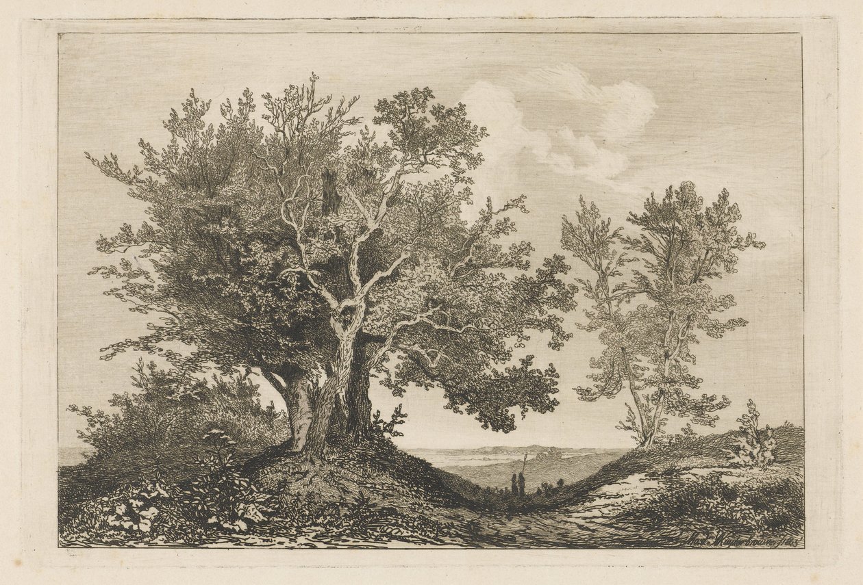 Landsväg mellan de två träden av Martinus Antonius Kuytenbrouwer jr.