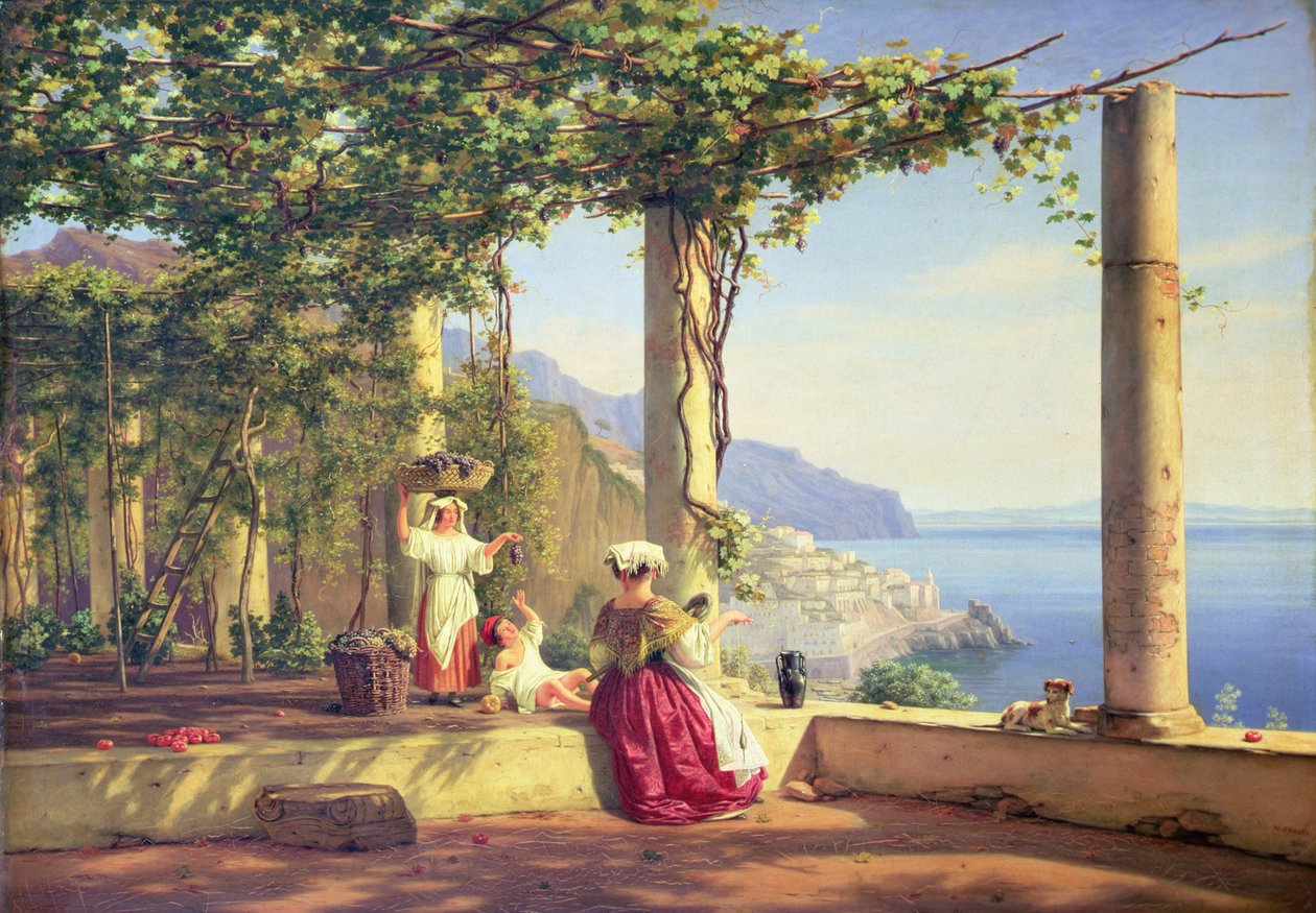 Pergola med utsikt över Amalfi av Martinus Rorbye