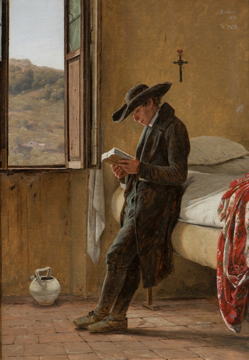 Ung präst som läser, 1836. av Martinus Rørbye