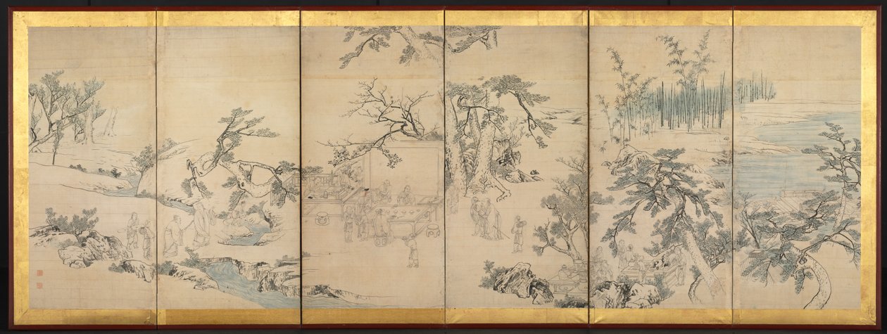 Litterär samling i orkidépaviljongen av Maruyama Okyo