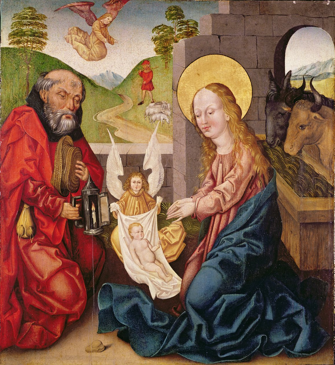 Barnets tillbedjan (tempera på panel) av Marx Doiger