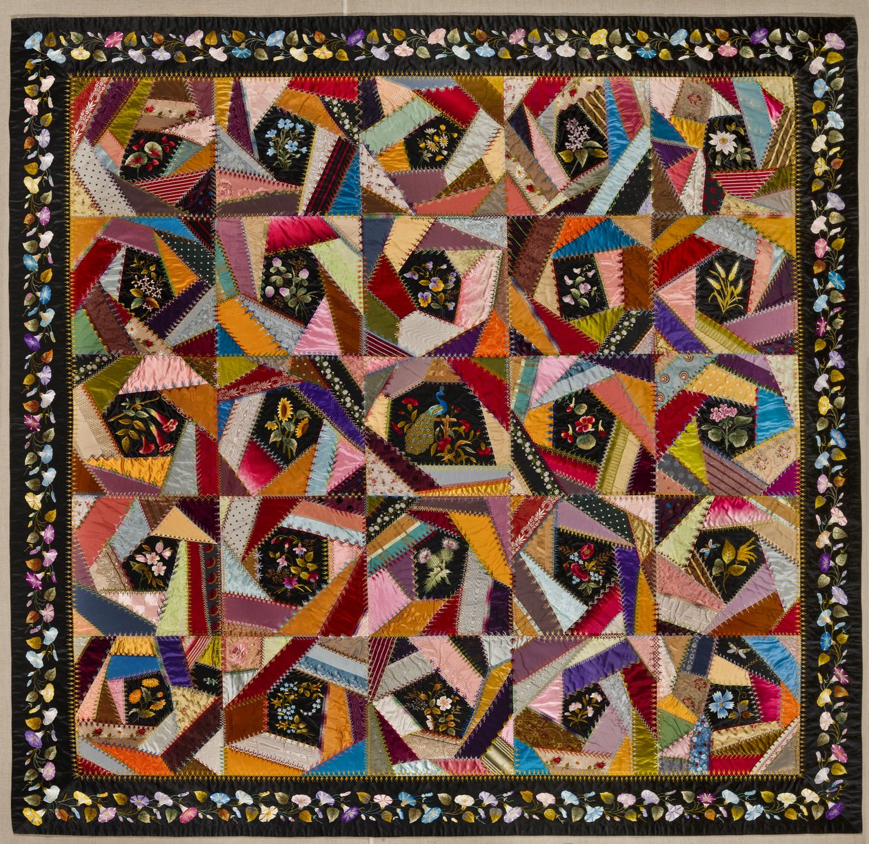 Crazy Quilt, c.1880 (hariri)swed av Mary A. Stinson