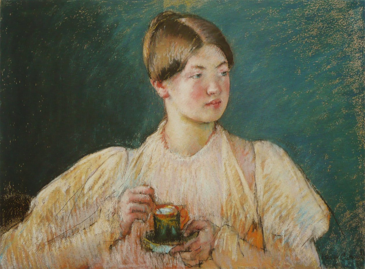  La Tasse de then av Mary Cassatt