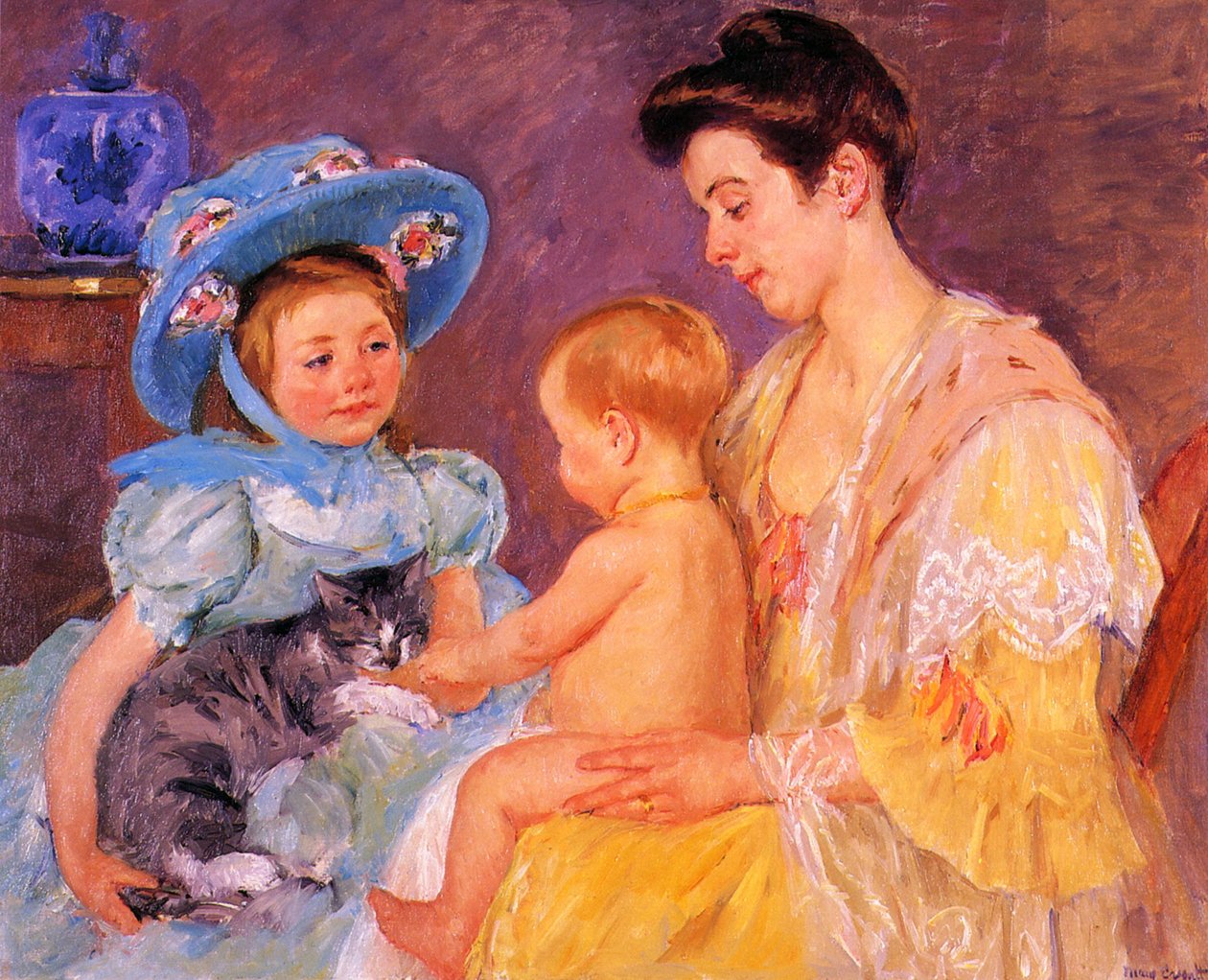 Children Playing with a Cat av Mary Cassatt