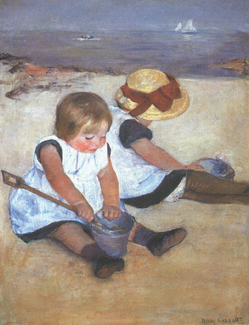 Children on the Beach av Mary Cassatt
