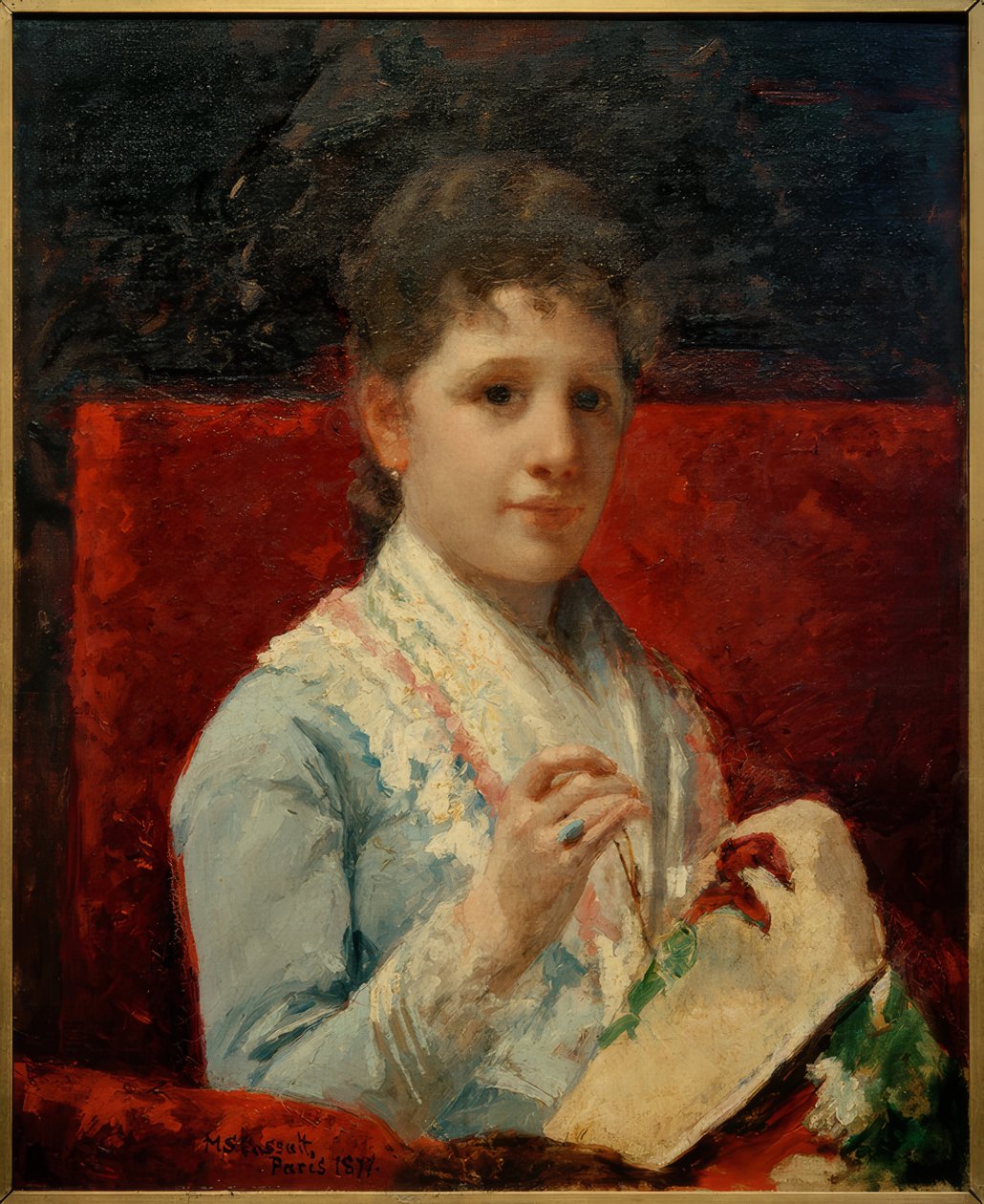 Mary Ellison broderar av Mary Cassatt