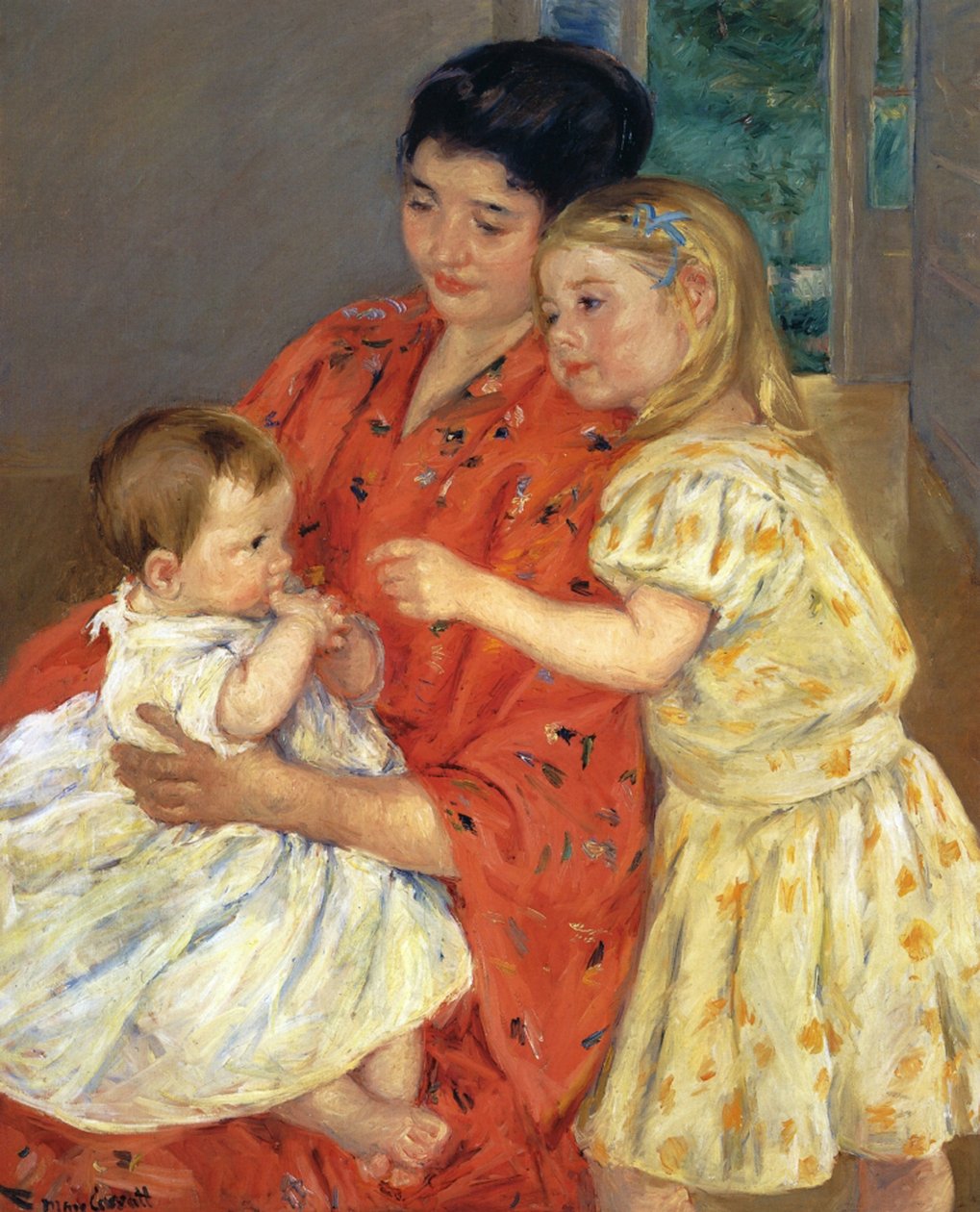 Mamma och Sarah med barnet, 1901 av Mary Cassatt