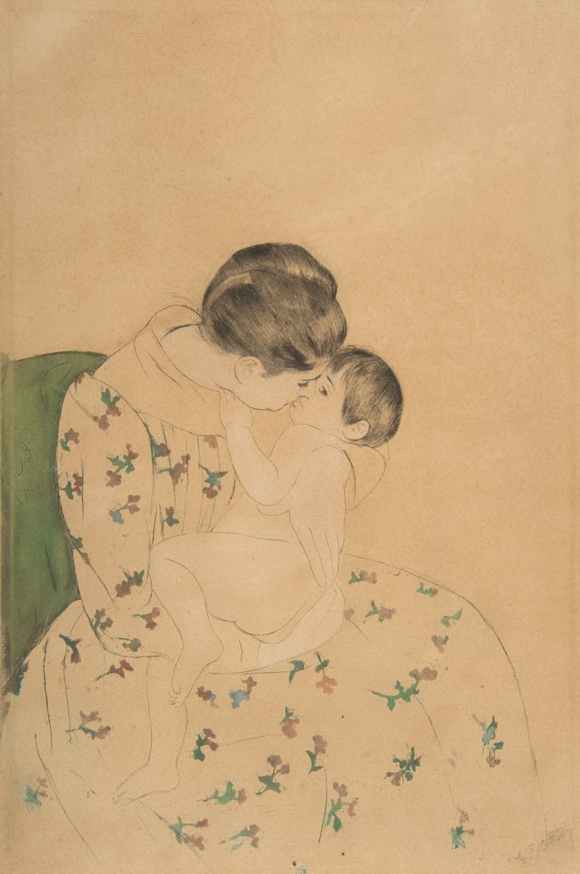 Moderns kyss, ca 1891 av Mary Cassatt