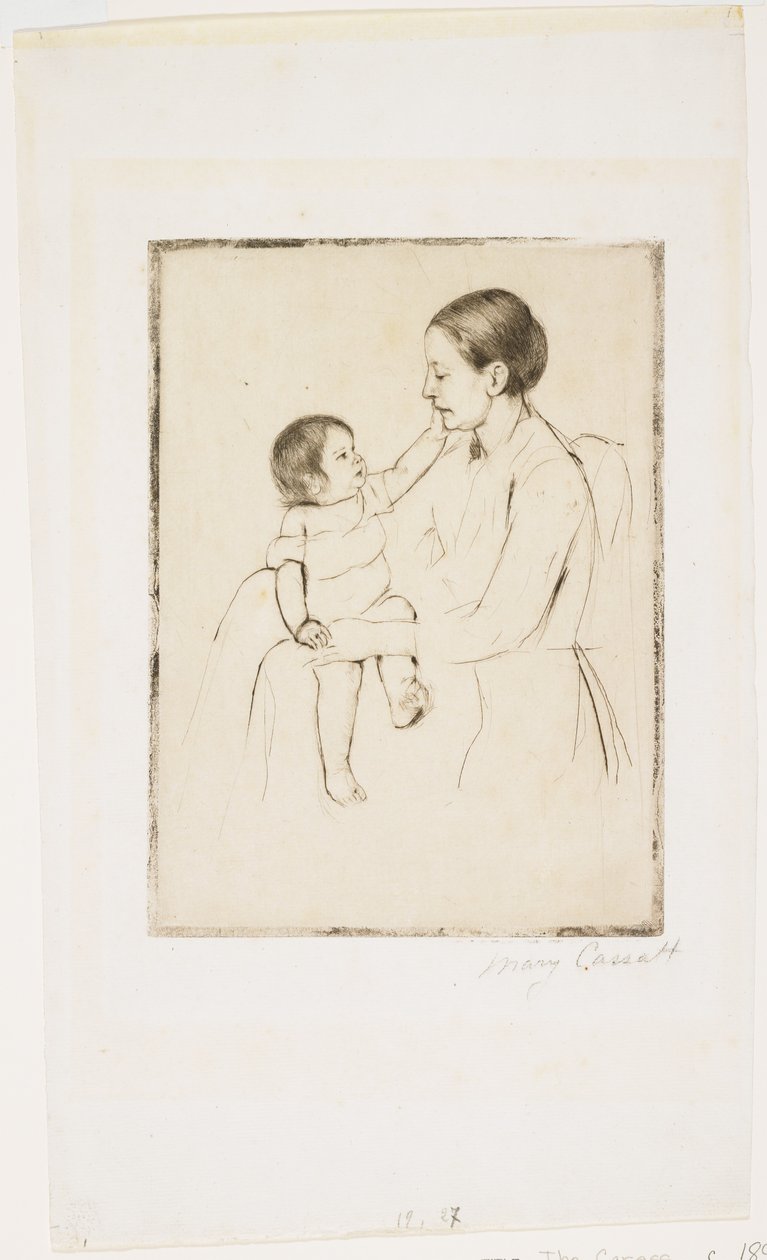 Smekningen, c. 1891 av Mary Cassatt