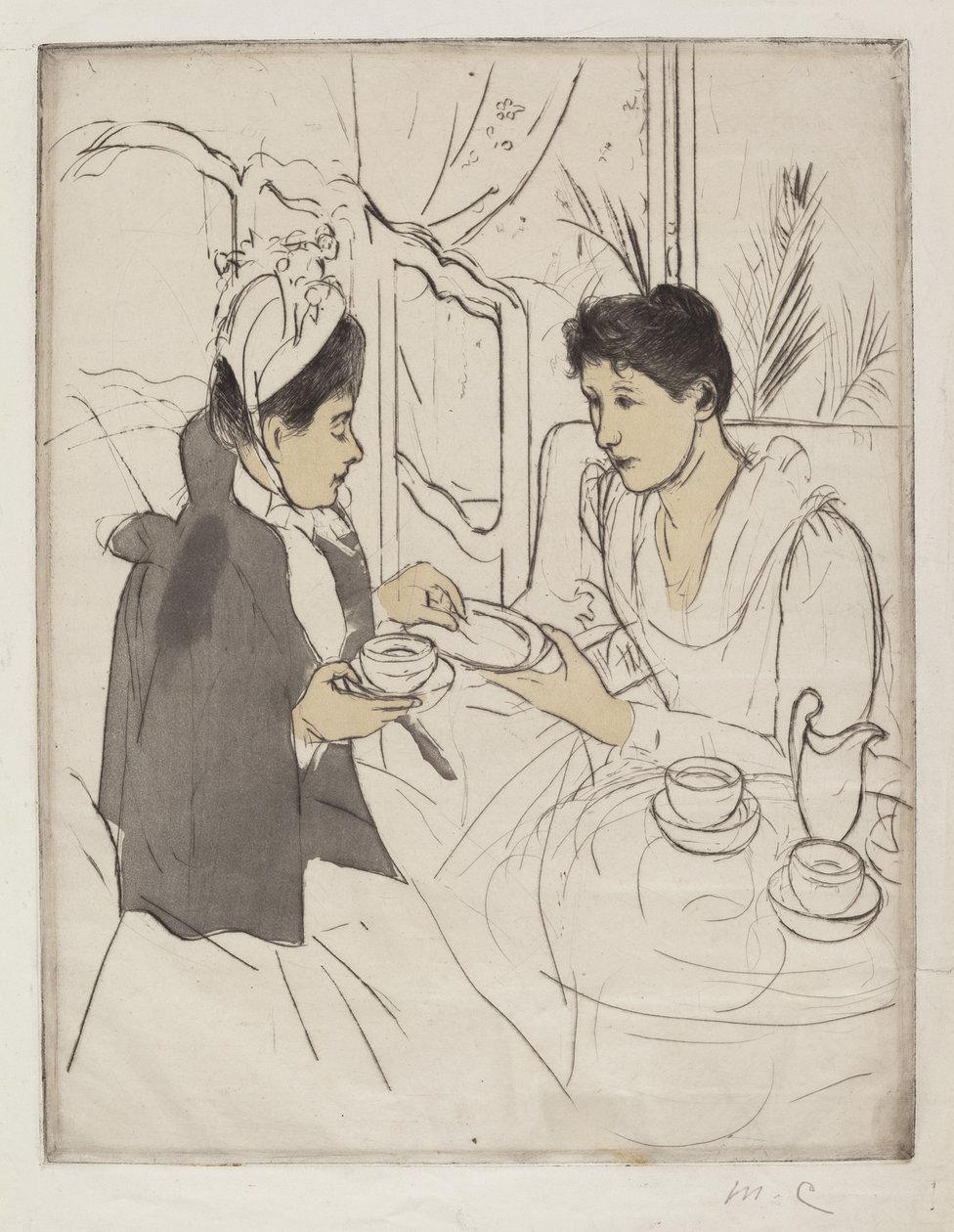 Afternoon Tea Party, 1890-1891. av Mary Cassatt