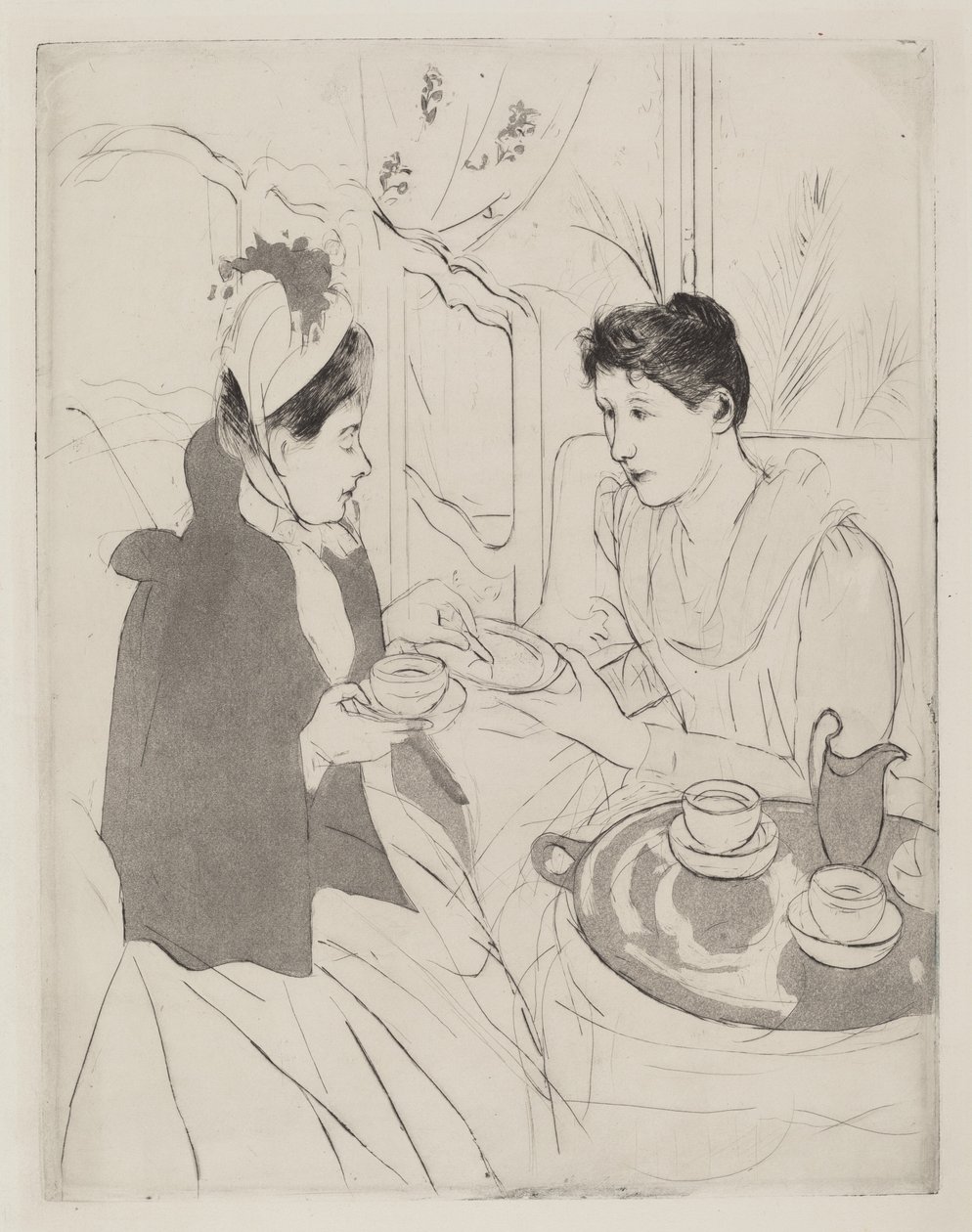 Afternoon Tea Party, 1890-1891. av Mary Cassatt