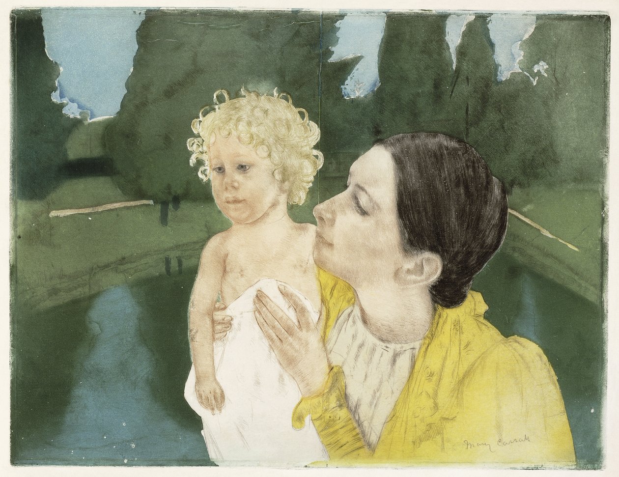 Vid dammen, ca 1898 av Mary Cassatt