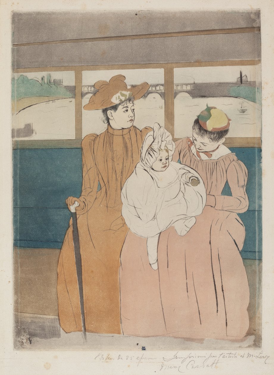 I Omnibus, 1890-1891. av Mary Cassatt